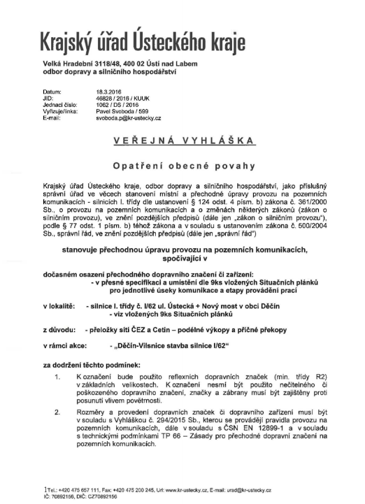 vyhláška Vilsnická spojka